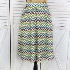 ModCloth Daytime Dazzler Chevron Stripe A Line Skirt Pastel Multicolor Medium